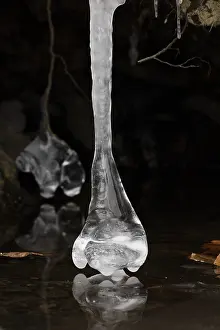 Formed: Icicles, formed at edge of lake, Maryland