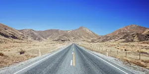 Pass: The iconic Lindis Pass on a sunny spring day in s