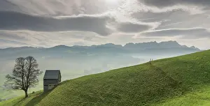 Loneliness: Idyllic and peaceful mountain landscape with a secluded