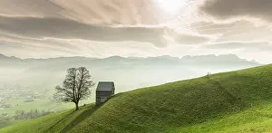 Loneliness: Idyllic and peaceful mountain landscape with a secluded