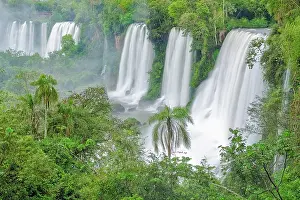 Parana: Iguazu Falls, waterfall cascades on the Argentina