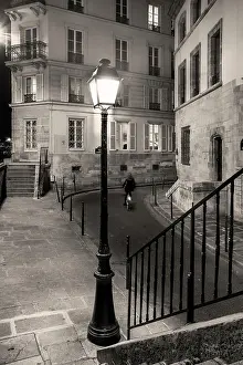 Railing: Illuminated Side street in Paris, Ile-de-France