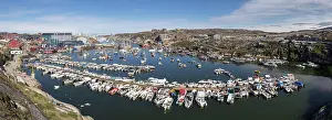 Home: Ilulissat, Greenland, July 03, 2018: Panoramic view o