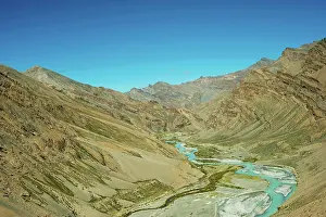 Jammu: India, Ladakh, scenic rugged landscape with