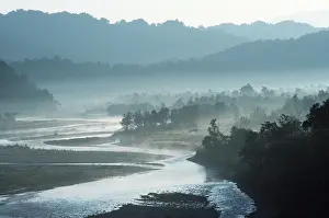 Ramganga: India - River Ramganga at dawn