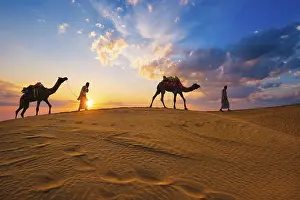Typical: Indian cameleers camel drivers bedouin with camel
