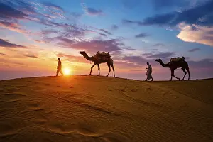 Typical: Indian cameleers camel drivers bedouin with camel