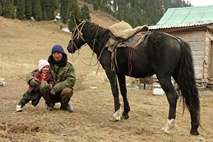 Kazakhstan: Indigeneous People - man with young child
