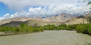 Ladakh: Indus River in the valley, Leh, Ladakh