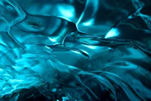 Wavy: Inside an ice cave in the glacier Vatnajakull w