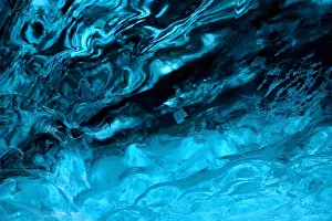 Wavy: Inside an ice cave in the glacier Vatnajakull w