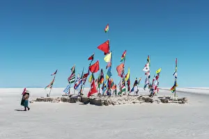 Salar: International Flags, Salar de Uyuni, Uyuni, Department