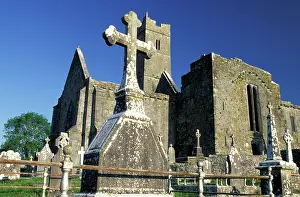 Crosses: Ireland, County Clare. Quin Abbey, Crosses