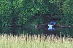 Lough: Ireland, County Mayo. Lough Corrub, Rowboat