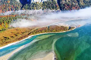 Artificial: Isar, at the inflow into the Sylvenstein lake, Sylvenstein