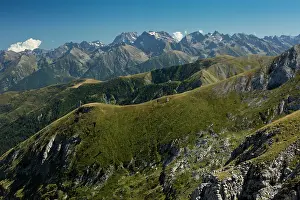 Ridges: Italian Maritime Alps high limestone peaks and valleys