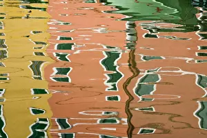 Brenda: Italy, Burano. Colorful houses reflected
