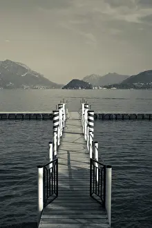 Dock: Italy, Como Province, Tremezzo. Lake pier