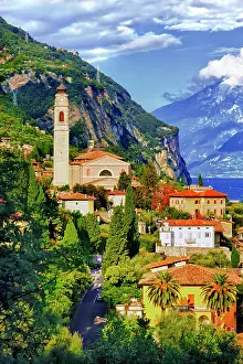 Rooftop: Italy, Lake Garda. The Parish Church in