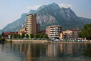 Como: Italy, Lecco Province, Lecco. New town view