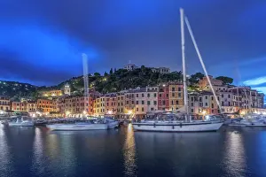 Port: Italy, Liguria. Portofino at dawn