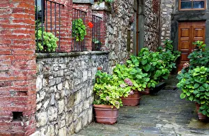 Chianti: Italy, Radda in Chianti. Entrance to homes along