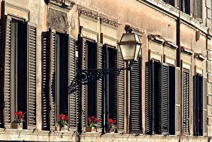 Shutters: Italy - Rome - street scene with window shutters