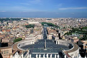 Piazza: Italy, Rome, Vatican City. View of St. Peter's