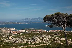 Maddalena: Italy, Sardinia, La Maddalena. Aerial town