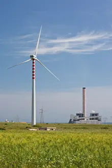 Porto: Italy, Sardinia, Porto Torres. Wind farm