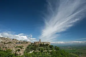 Montalcino: Italy, Tuscany. Dramatic clouds over the