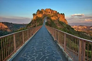 Crossing: Italy, Tuscany. Evening light of Civita di Bagnoregio