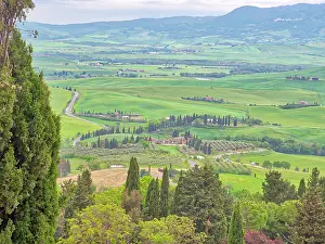 Tuscany: Italy, Tuscany, Pienza. Views of the Tuscan landscape