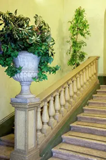 Julie: Italy, Umbria, Spoleto. Concrete urn filled with
