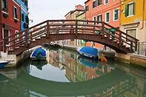 Neighborhood: Italy, Venice, Burano. Bridge over canal