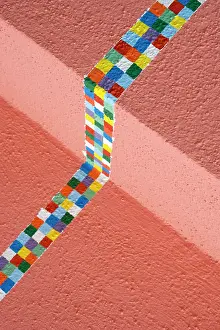 Checkered: Italy, Venice, Burano. Colorful checkered