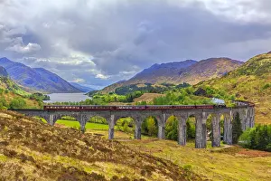 Viaduct: Jacobite Steam Train - historic steam train steams