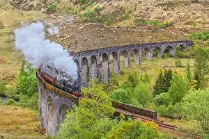 Viaduct: Jacobite Steam Train - historic steam train steams