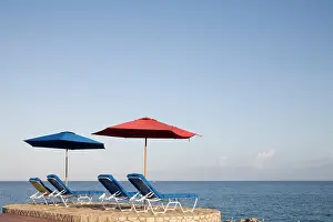 Umbrella: Jamaica, Negril, Rockhouse Hotel along Caribbean