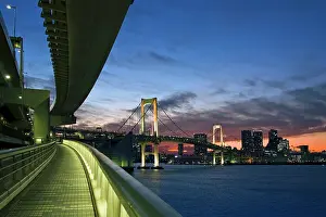 Suspension: Japan. Tokyo. Rainbow Bridge in Tokyo Bay