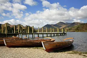 Fells: Jetty and boats at Derwent Water - January