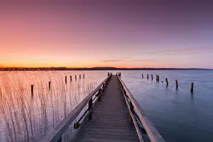 141020: Jetty at lake Ratzeburg at sunset - Germany