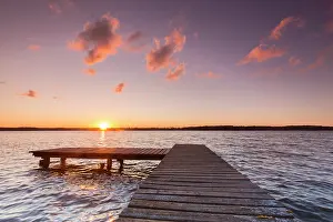 141020: Jetty at lake Ratzeburg at sunset - Germany