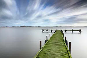 Dmmer: Jetty in Olgahafen on Lake Dammer, jetty, weather