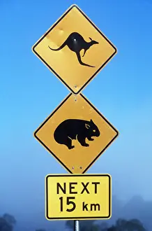Signs: Kangaroo & Wombat Road Sign