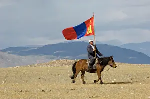 Alison: Kazakh men at Eagle Festival