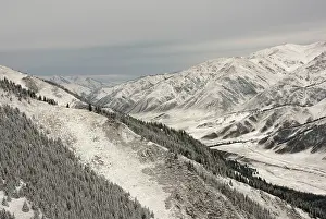 Kazakhstan: Kazakhstan - Snow covered mountain landscape