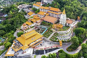 Buddhist: Kek Lok Si Temple aerial view on Penang Island