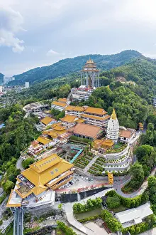 Buddhist: Kek Lok Si Temple aerial view on Penang Island