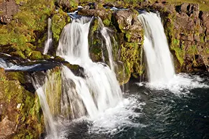 Vesturland: Kirkjufellsfoss Waterfall, near Grundarfj&, x1b2935;r